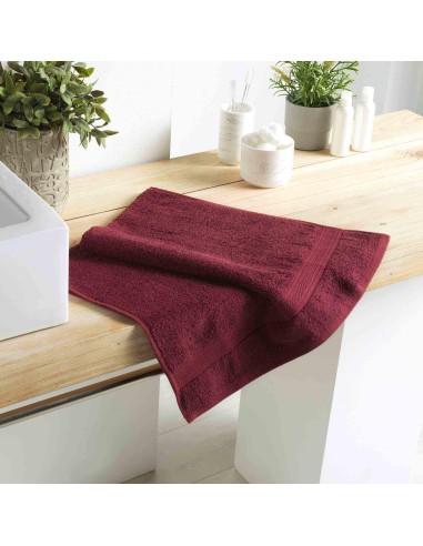 1800997 - serviette de toilette 50 x 90 cm eponge unie colors bourgogne