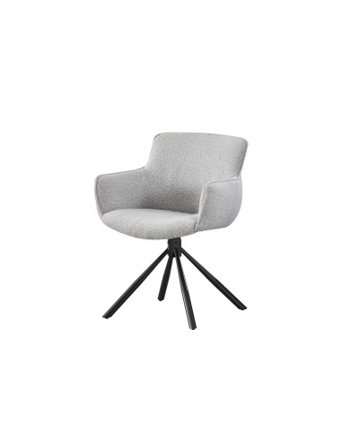 fauteuil millicent gris pieds noir-