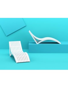 087 slim sunlounger / blanc