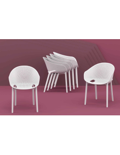 151 - chaise sky pro empilable - blanc