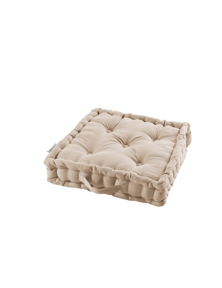 coussin de sol 45 x 45 x 10 cm coton uni panama naturel