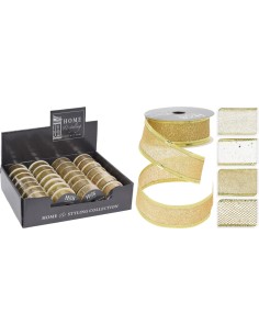 767920070-ruban maille 2700x25mm dore