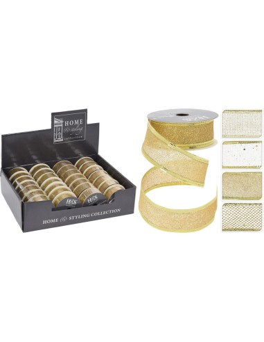 767920070-ruban maille 2700x25mm dore