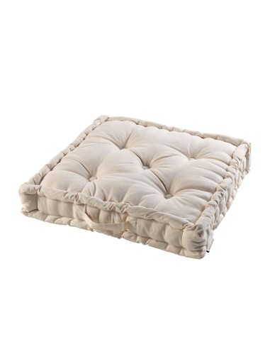 coussin de sol 60 x 60 x 10 cm coton uni panama naturel