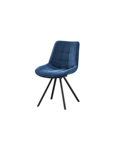 chaise selma bleu pieds noir