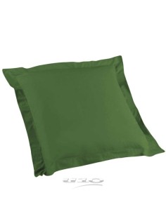 1642619-taie d'oreiller volant plat 63x63 cm uni 57 fils lina vert sapin +point