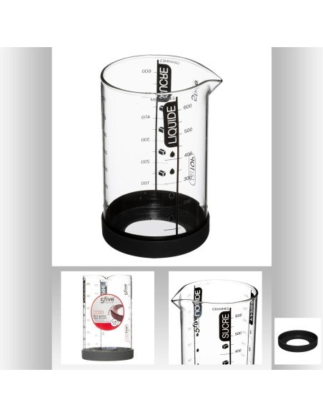 verre doseur 0,6l silitop L. 9,7 x P. 8,5 x H. 14,5 cm