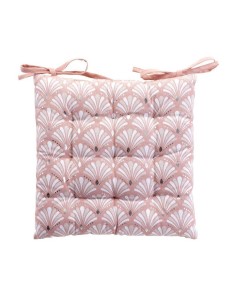 assise matelassee 40 x 40 cm coton imprime metallise artchic rose