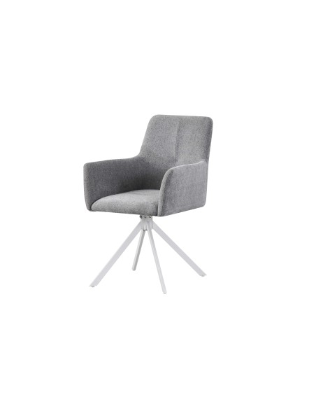 fauteuil mirabelle gris pieds blanc