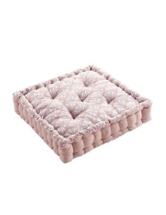 coussin de sol 45 x 45 x 10 cm coton imprime metallise artchic rose