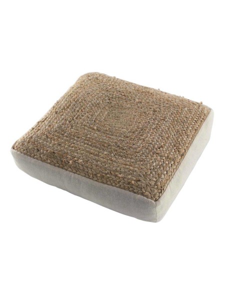 1608965-coussin de sol 45 x 45 x 10 cm jute uni+coton uni sisea