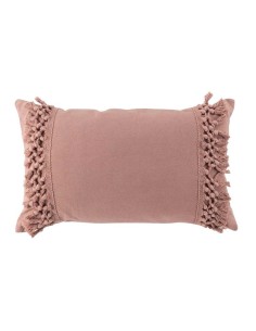 1609292-coussin dehous. compr. franges 30 x 50 cm coton salma rose