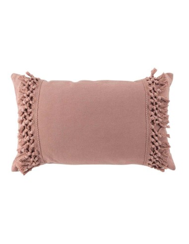 1609292-coussin dehous. compr. franges 30 x 50 cm coton salma rose