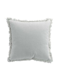 1609066-coussin dehous. compr. franges 45 x 45 cm coton uni vanina blanc