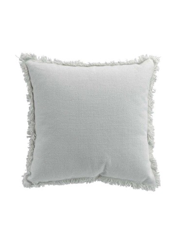 1609066-coussin dehous. compr. franges 45 x 45 cm coton uni vanina blanc