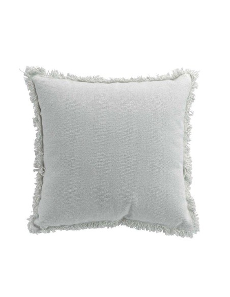 1609066-coussin dehous. compr. franges 45 x 45 cm coton uni vanina blanc