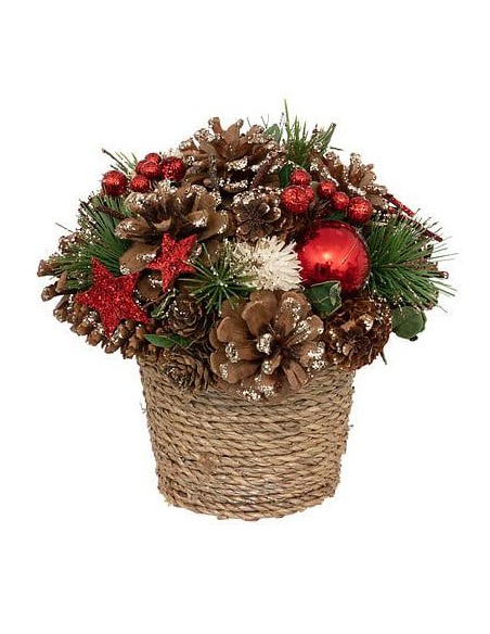 191355 - compo pot houx etoile rg h19cm