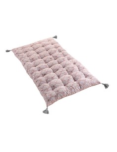 matelas de sol+pompons 60 x 120 cm coton imprime metallise artchic rose