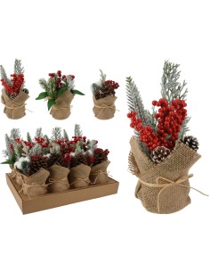 anm100850-xmas pomme de pin en pot 20cm 3ass