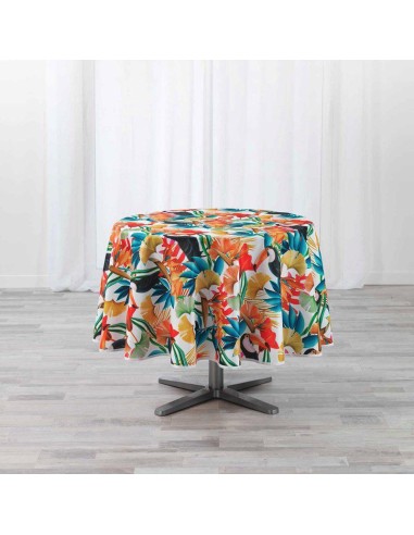 1722783-nappe ronde (0) 180 cm polyester imprime cocobello blanc