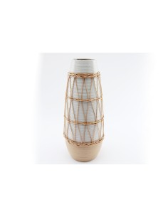 vase rattan tisse 16x38cm