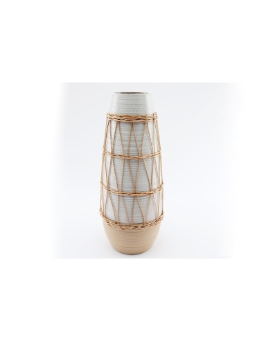 vase rattan tisse 16x38cm