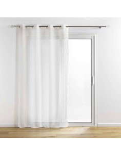 panneau a oeillets 140 x 240 cm tisse fils metallises sunline blanc/or