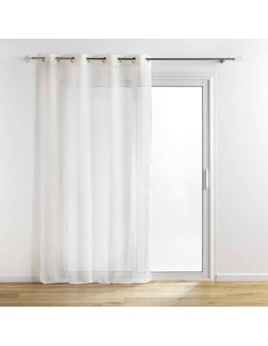panneau a oeillets 140 x 240 cm tisse fils metallises sunline blanc/or