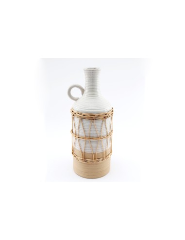 vase amphore rattan tisse 14x33cm