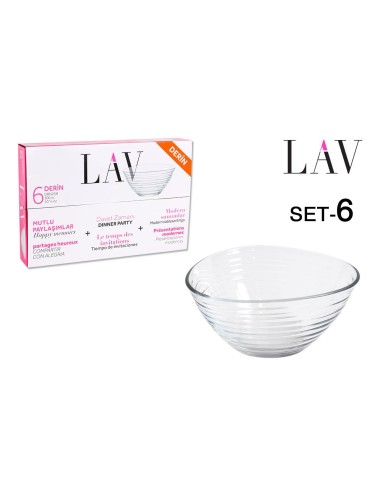 22643s-set 6  bols verre 12cm300cc derin