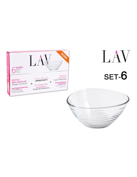 22643s-set 6  bols verre 12cm300cc derin