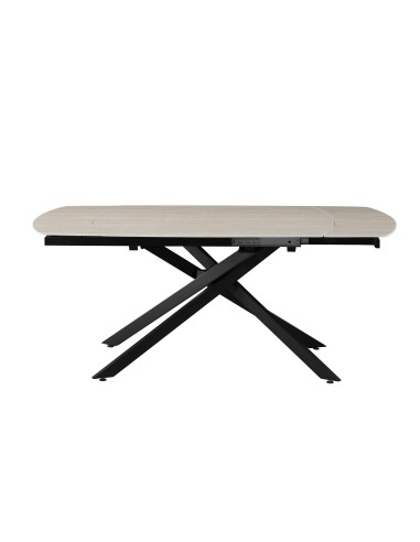 table cakomin extensible 120/180x90x75cm  plateau bois pieds noir
