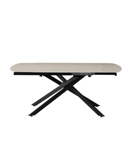table cakomin extensible 120/180x90x75cm  plateau bois pieds noir