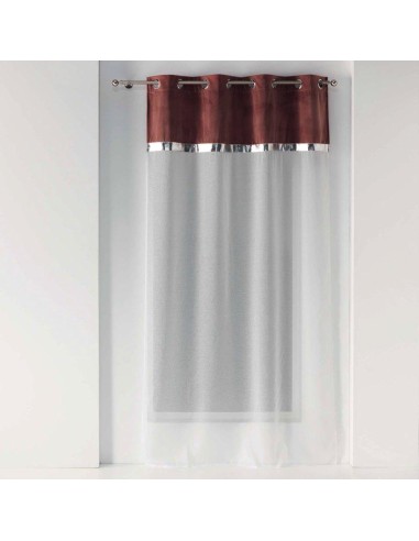 panneau a oeillets 140 x 240 cm voile sable+top velours+bde pu blushy