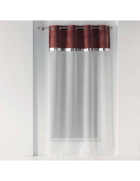 panneau a oeillets 140 x 240 cm voile sable+top velours+bde pu blushy