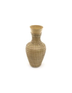 vase en bambou et jonc 42x18cm