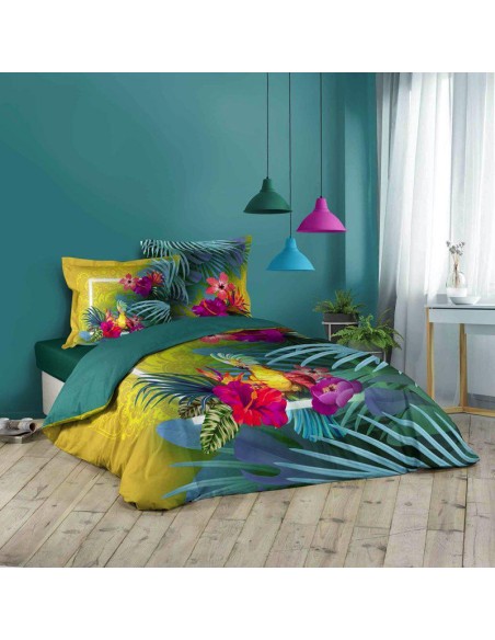 parure 3 p. 260 x 240 cm imprime 42 fils dessin place paradisiaque