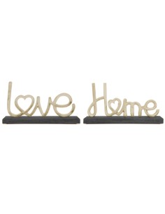 deco mot love/home or base noir 32x18cm