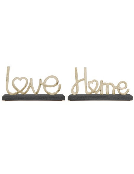 deco mot love/home or base noir 32x18cm