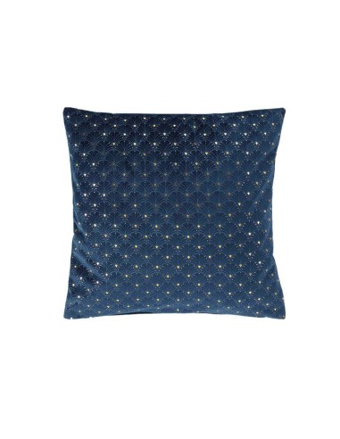 housse de coussin +encart 40 x 40 cm velours imprime or azureor des. place