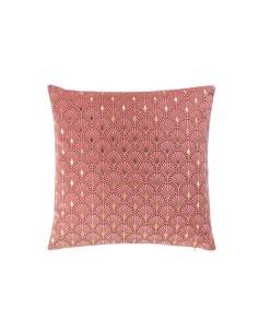 1609416 - housse de coussin +encart 40 x 40 cm velours imprime or bellagold rose