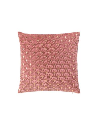 1609416 - housse de coussin +encart 40 x 40 cm velours imprime or bellagold rose