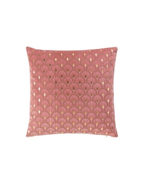 1609416 - housse de coussin +encart 40 x 40 cm velours imprime or bellagold rose