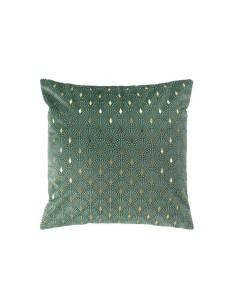 1609415- housse de coussin +encart 40 x 40 cm velours imprime or bellagold kaki