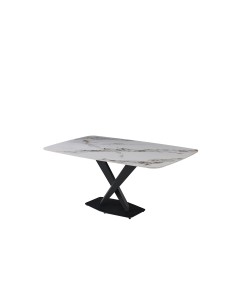 table taormina plateau jaune/grey et pieds noirs