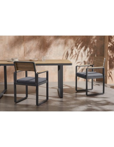 topa table de repas 180x90 acacia alu