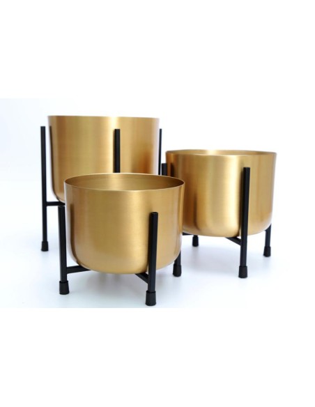 2/3 jardinieres dorées sur support