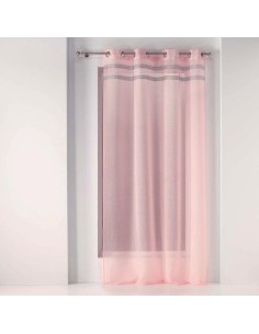 1626610-panneau a oeillets 140 x 240 cm voile sable+bande fantaisie satinela ros