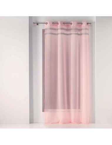 1626610-panneau a oeillets 140 x 240 cm voile sable+bande fantaisie satinela ros