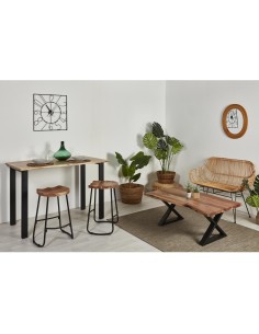 table comptoir varana pieds metal plateau acacia 140 x 80 x 94 h